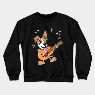 Guitar Music Dog T-Shirt Funny Pet Gift Idea Crewneck Sweatshirt